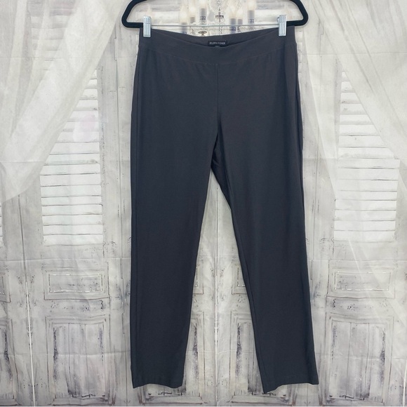 Eileen Fisher Small Gray Crepe Ankle Pants Elastic Waist Pull On 27.5" Inseam - Picture 1 of 10